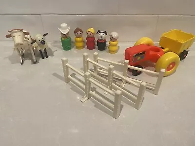 Lot Of Vintage Fisher Price 1960s Farm Animals Tractor Fence Figures • $22