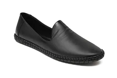 Men Black Nagra Jutti Mojari Shoe Black Skid Resistant US Size 7-11 Cushion Sole • £30.50