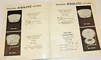 Vintage 1953 Paulding Catalog! Light Fixtures/switches/sockets/porcelain/prices! • $61.99