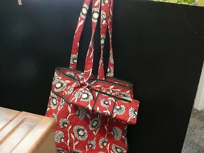 Vera Bradley - Deco Daisy - Red Black And White Set - Bag And Wallet - Used • $29.99