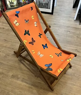 Damien Hirst Deckchair Orange Butterfly Print Of 250 +Signed Plaque Banksy Emin • £1995