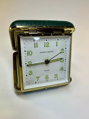 Vintage Phinney Walker Travel Windup Alarm Clock Radium Glow  Made In Germany • $32