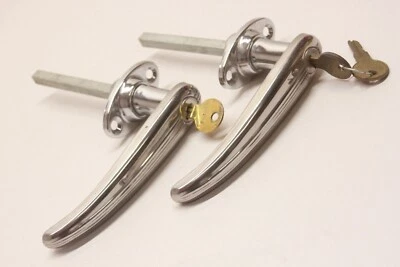 $76.66 • Buy NOS Vintage Car Truck Chrome Exterior LOCKING DOOR HANDLES Pair W/ Keys