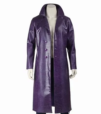 $133.58 • Buy Men's Jared Leto Joker Costume Suicide Squad Crocodile Faux Leather Trench Coat