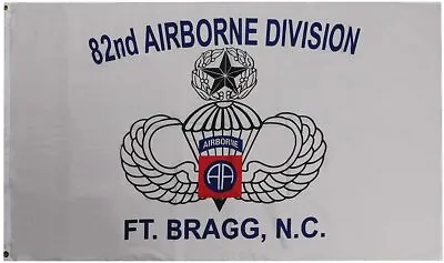82nd Airborne Division Ft. Bragg N.C. Parawing White 3'x5' Poly Flag Banner • £15.32