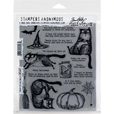 Tim Holtz Cling Stamps Halloween Crazy Cats Christmas Mr Bones Manor Pumpkinhead • $19.96