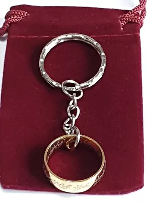 Lord Of The Rings Inscribed Ring Keyring In Velvet Gift Bag • £4.99