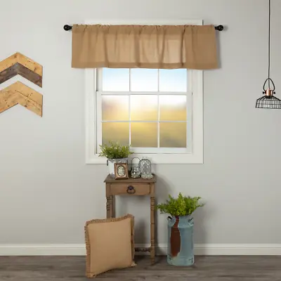 Burlap Natural VALANCE 16x60 Unlined Country Primitive Rustic Cabin VHC BRAND • $13.95