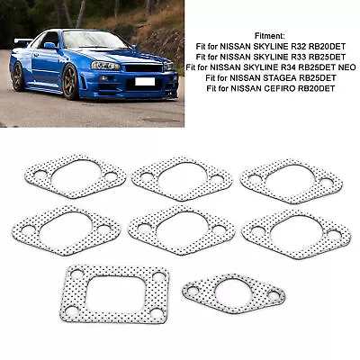 Car 8pcs Exhaust Manifold Gasket Set Fit For SKYLINE R32 RB20DET/ R33 RB25DET • $27.08