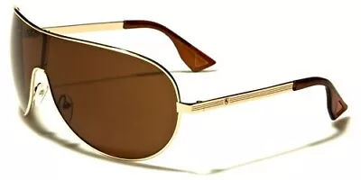 $12.24 • Buy Aviator Sunglasses Mens Womens Curved Shield Modern Sleek Single Lens 400UV Khan