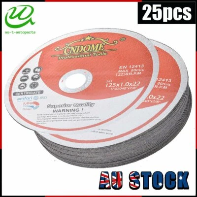 $26.19 • Buy 25 Pcs CUTTING DISC 125mm METAL CUT OFF WHEEL ANGLE GRINDER THIN STEEL STAINLESS