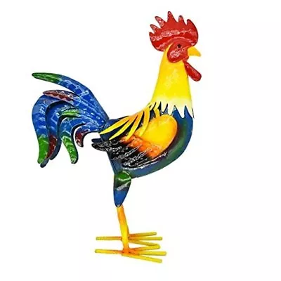 Metal Rooster Yard Art Chicken Garden Outdoor Decor 14 Inch New-rooster • $46.38
