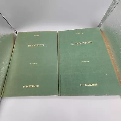 Il Trovatore Rigoletto Verdi Opera Vocal Score G Schirmer 1957 Hardcover Music • $27.67