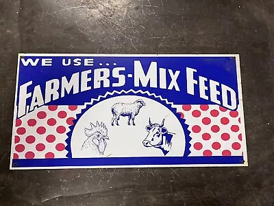 Farmers Master Mix Feed Store Sign Pig Hog Vintage Store Purina Cattle Oil Can • $18.27