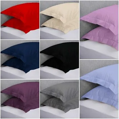 £6.99 • Buy  200 Thread Count 100% Cotton 2 X Oxford Pillow Cases Covers Pair Packing