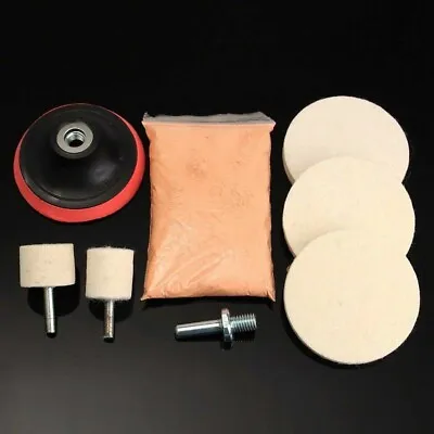 8x Car Cerium Oxide Glass Polishing Windscreen Scratch Remover + Felt+3  Pad Kit • £14.89