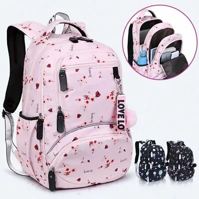 Cute Girl School Backpack Waterproof Schoolbag Books Bag Teenage Girls Laptop Us • £53.07