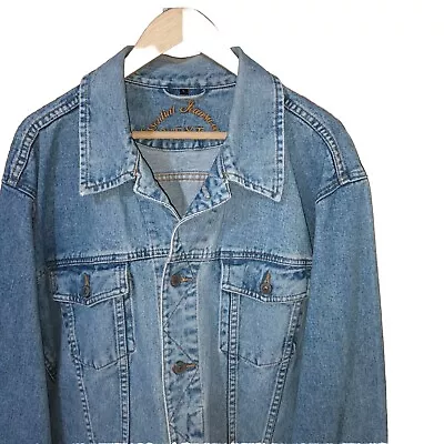 ESSENTIAL JEANS WEAR 90's Denim JACKET BLUE ICE WASH UK/USA Large Size  • £15