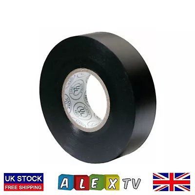 Black PVC Electrical Insulation Tape Flame Retardant 19mm X 20m Premium Quality • £4.99