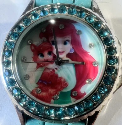 $15 • Buy Disney Accutime Little Mermaid Ariel Watch, Blue Wristband. New Battery. W-15