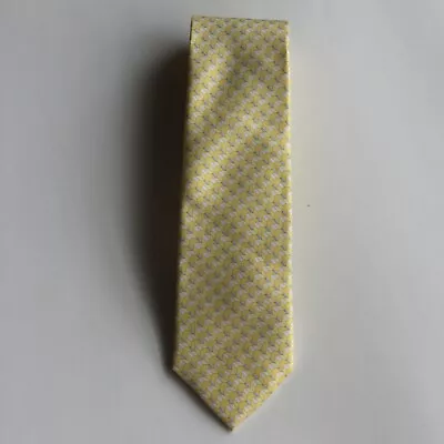 Michael Kors 100% Silk Mens Neck Tie Yellow Geometric 57 X 3.25 Skinny • $10