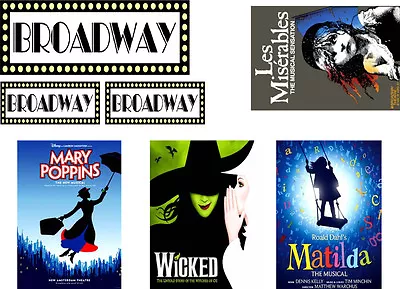 Broadway Musical Theatre Posters Theme Edible ICING Sheets  • £3.50