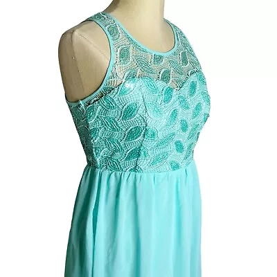 Jun & Ivy | NWT Womens Size S Blue Sequined Lace Chiffon Dress • $42.99