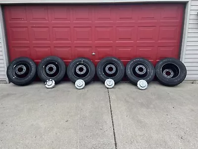 (6) Oem 17  Dodge Ram 3500 Dually Gloss Black Steel Wheels And Tires Like New . • $1695