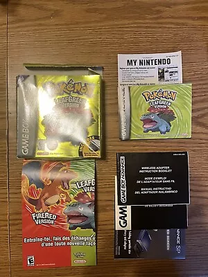 Authentic Pokemon Leaf Green Box And Manual Only - No Game • $125