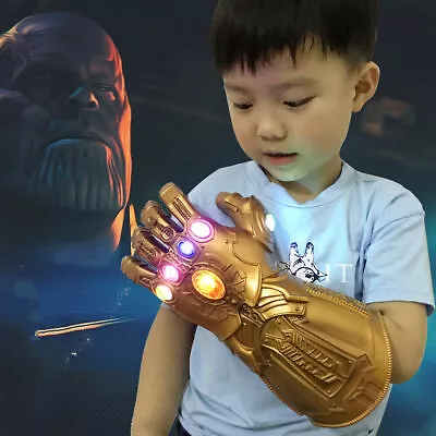 Thanos Infinity War Gauntlet W/LED Light Glove For Kid Size Avengers Costume Toy • $20.99