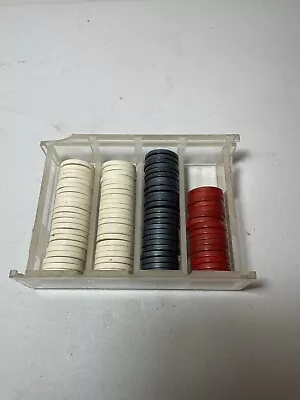 Lot Of 84 Vintage Bakelite Mini Poker Chips In Red White Blue Vtg • $39.99