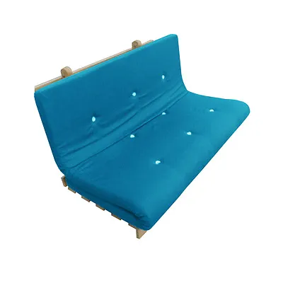 £79.99 • Buy Memory Foam Futon Mattress Roll Out/Fold Up Guest Bed | Light Blue 190cm X 140cm