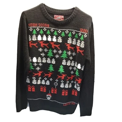 $12.44 • Buy Men's Video Game Holiday Sweater, Small - Ugly Christmas Black Sweater EUC
