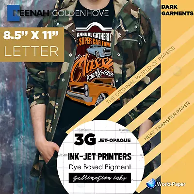 3G Heat Transfer Paper HTV  Dark T-shirts Inkjet Printer Iron On  100 Sheet • $105