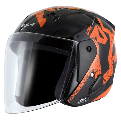 Vega Lark Victor Black Orange Open Face Helmet • $107.03