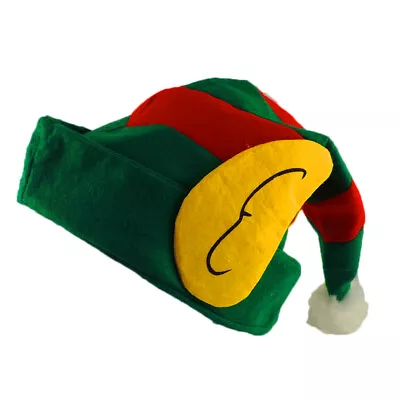 Santa's Helper Striped Elf Hat With Cloth Ears Christmas Costume Novelty Hat Cap • $9.99