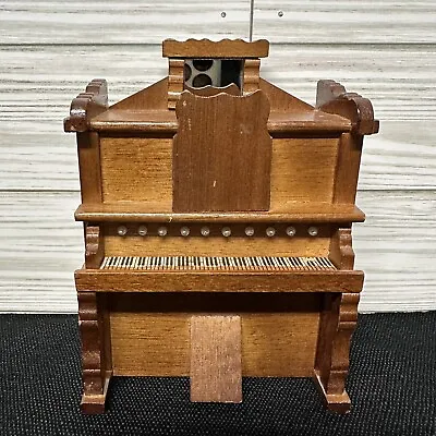 Mini Player Piano Music Box ONLY Dollhouse Furniture Shackman Wood Upright • $17.99