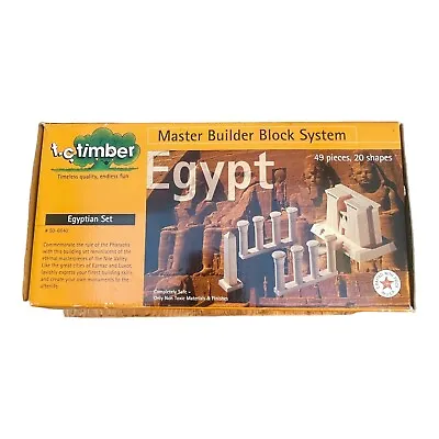 TC Timber Egypt Master Builder Block Set 49 Wood Pieces History USA 50-6640 • $42.22