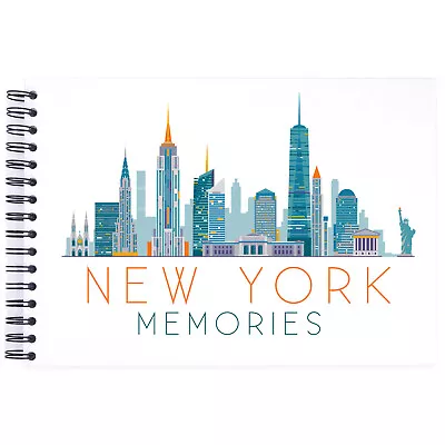 A3/A4/A5 White New York Memories Cityscape Scrapbook Photo Album Memory Keepsake • £7.99