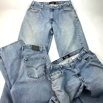 Lot 3 Vintage 90s Levis SilverTab Baggy Jeans 44570-0891 Men 38x34 Tapered *READ • $104.28