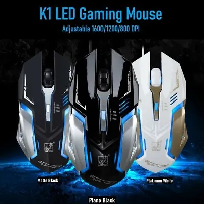 Gaming Mouse LED Breathing Fire 4 Button Silent USB Wired 1600 DPI Laptop PC USA • $6.07