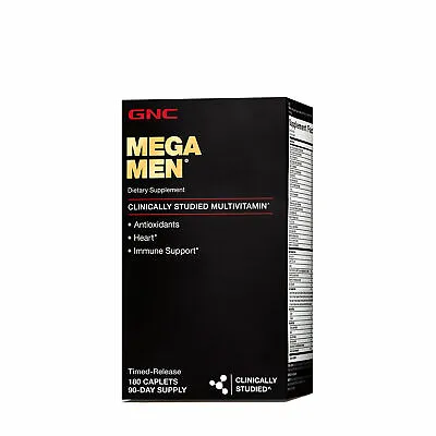 GNC Mega MEN Multivitamin For Men 180 CAPLET Antioxidant Heart Health EXP  08/24 • $29.99