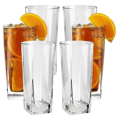 6PC Highball Drinking Glasses Tumblers Set Tall Long Cocktail Water Juice 255ml • £7.49