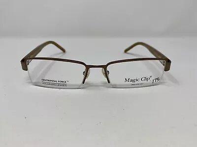 MAGIC CLIP Eyeglasses Frames M361 53-17-140 Brown Half Rim FT88 • $32