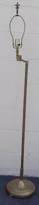 Vintage Brass Swing Arm Floor Lamp – GOOD WORKING CONDITION –NICE VERSATILE LAMP • $299.99