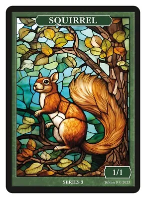 Squirrel Stained Glass Token Givememana Tokens Magic The Gathering • $2