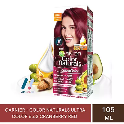 GARNIER Hair Dye Color Natural Coconut Oil Long Lasting Soft #6.62 Cranberry Red • $33.49