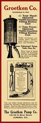 1921 Style Groetken Visible Gas Pump NEW Sign 12x36  USA STEEL XL Size - 4 Lbs • $88.88