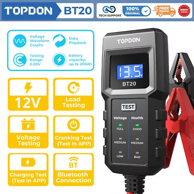 12V Car Battery Tester TOPDON BT20 Battery Load Tester For Car Truck SUV Boat • $20.89