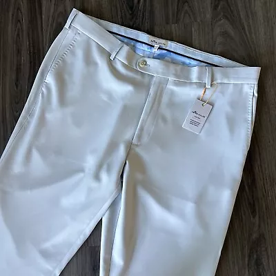 Peter Millar Crown Sport Performance Golf Pants Mens Size 38x34 Beige NWT • $74.97